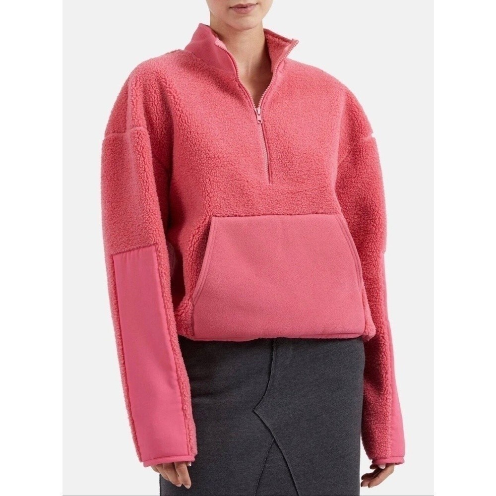 ATM ANTONYTHOMAS MELILLO Fleece half-zip Sweatshirt Rose Quartz Size XL